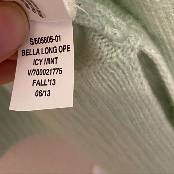 Gap mint green thin knit Long sleeve open front sweater cardigan wool blend S - Picture 8 of 9